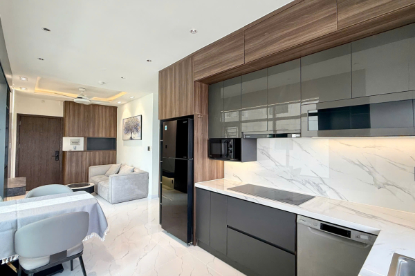 CHO THUÊ CĂN HỘ GÓC SIÊU VIP MƯỜNG THANH VIỄN TRIỀU NHA TRANG – MẶT TIỀN BIỂN PHẠM VĂN ĐỒNG 2 PHÒNG NGỦ 2 WC FULL NỘI THẤT CAO CẤP CÓ MÁY RỬA CHÉN GIÁ 28 TRIỆU/THÁ