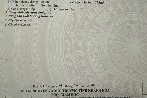 BÁN NHÀ MẶT TIỀN ĐƯỜNG HÀ THANH PHƯỜNG VẠN THẮNG NHA TRANG – 2 MẶT TIỀN TRƯỚC SAU THÔNG THOÁNG – CÁCH BIỂN TRẦN PHÚ CHỈ 500M – DIỆN TÍCH 99M² ĐẤT Ở ĐÔ THỊ (NGANG 4,7M) ĐƯỜNG Ô TÔ 4–6M GIÁ 6,4 TỶ
