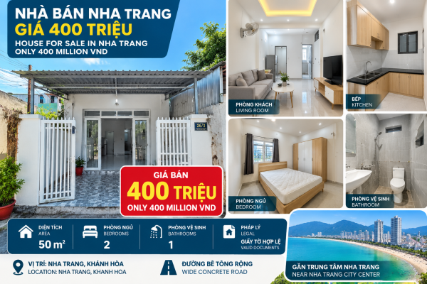 NHÀ BÁN NHA TRANG GIÁ 400 TRIỆU – TÌM NHÀ GIÁ RẺ TẠI KHÁNH HÒA